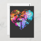 人種差別ストップデザインカラフル世界ハート記号 ポストカード (正面/裏面)