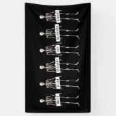 人種差別ストップ権男のスケルトン平等 横断幕 (縦)