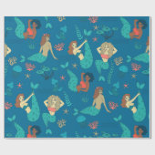 人種数々の人魚パターンプリント ラッピングペーパー (フラット)