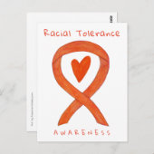 人種耐性オレンジ色認識度リボンポストカード ポストカード (正面/裏面)