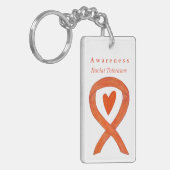 人種耐性オレンジ認識度リボンキーチェーン キーホルダー (正面左)