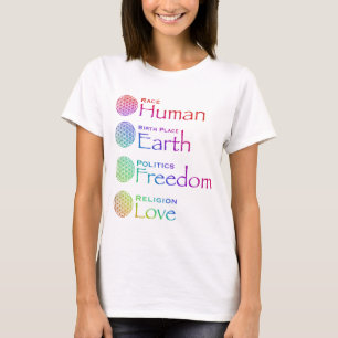 人種:人間発祥の地:地球政治:自由 Tシャツ