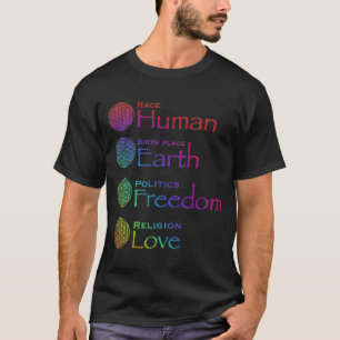 人種:人間発祥の地:地球政治:自由T Tシャツ