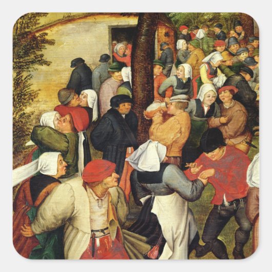 人素朴結婚々の詳細踊り スクエアシール (正面)