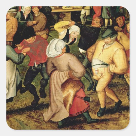 人素朴結婚々の詳細踊り スクエアシール (正面)