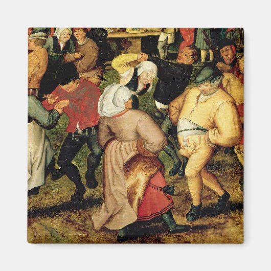 人素朴結婚々の詳細踊り マグネット (正面)