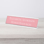 人財カスタムピンク デスクネームプレート (正面)
