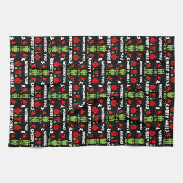 人財醜いサンタクリスマスギフト キッチンタオル