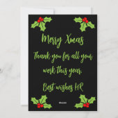 人財醜いサンタクリスマスギフト シーズンカード (裏面)