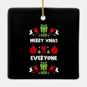 人財醜いサンタクリスマスギフト セラミックオーナメント (裏面)