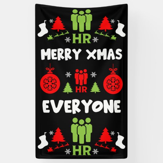 人財醜いサンタクリスマスギフト 横断幕 (縦)