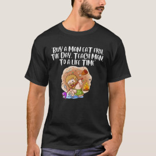 人買は日食べを経て教え人を生ます Tシャツ
