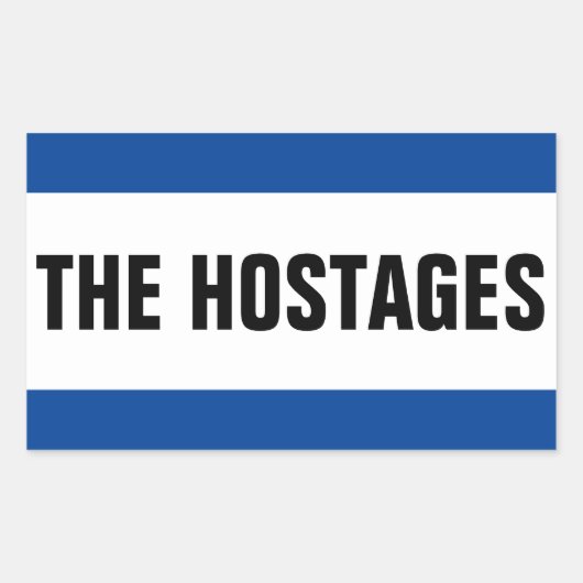 人質を支持する 長方形シール (正面)