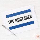 人質を支持する 長方形シール (封筒)