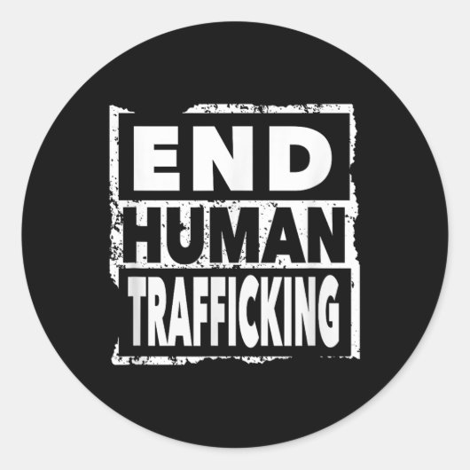 人身売買を終了救子供が人身売買を終了 ラウンドシール (正面)