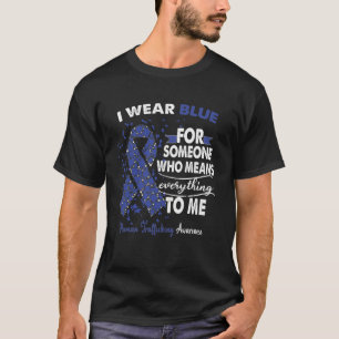 人身売買認識度戦士支援ブルー Tシャツ