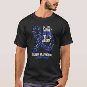 人身売買認識度月蝶ブルー Tシャツ