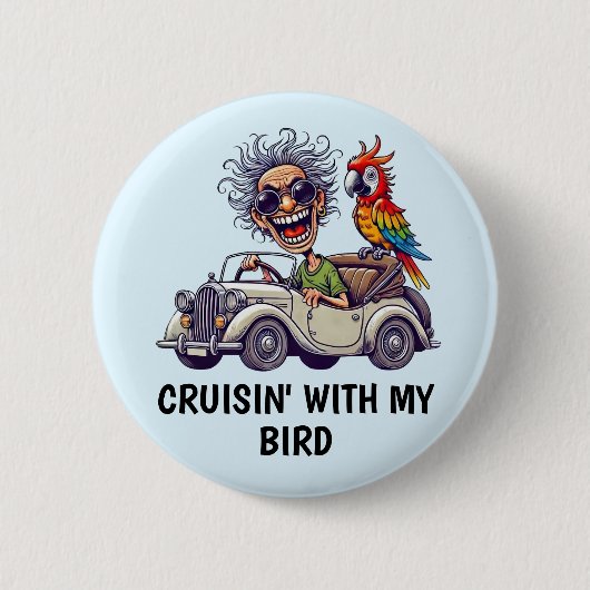 人車 缶バッジ (正面)