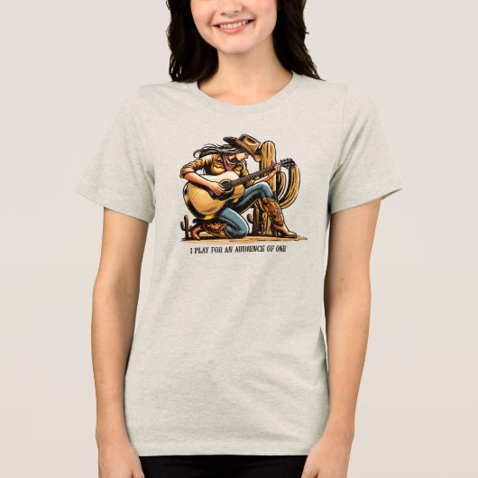 人遊に謁見を希望する トライブレンドTシャツ (正面)