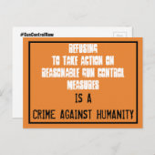 人道に対する抗議に対する銃規制は一切行わない ポストカード (正面/裏面)