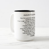 人道マグ祈りの言葉菩薩像 ツートーンマグカップ (正面左)