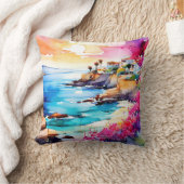 人里離れたビーチ クッション (ブランケット)