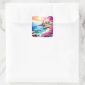 人里離れたビーチ スクエアシール (バッグ)