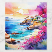 人里離れたビーチ ワインラベル (シングルラベル)