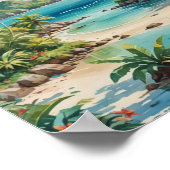 人里離れた海岸でのダイビング ポスター (角)