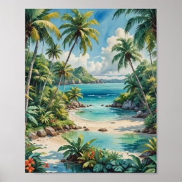 人里離れた海岸でのダイビング ポスター