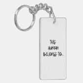 人間おもしろいが属する猫の写真 キーホルダー (正面左)