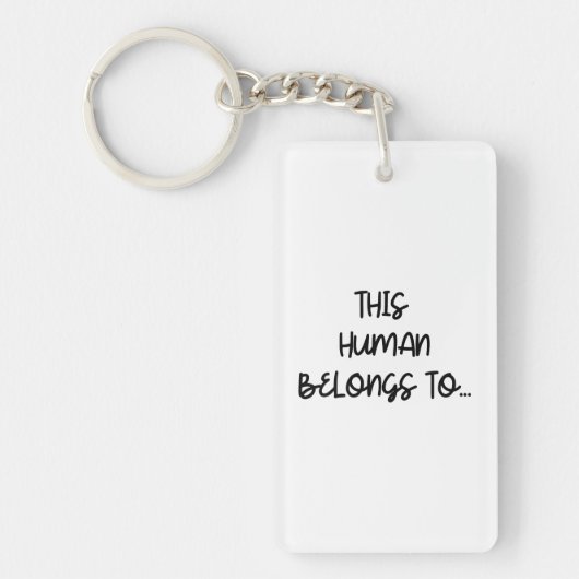 人間おもしろいが属する猫の写真 キーホルダー (正面)