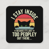 人間おもしろいが過ぎるから中にいる猫 スクエア名刺 (正面)