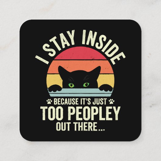 人間おもしろいが過ぎるから中にいる猫 スクエア名刺 (裏面)