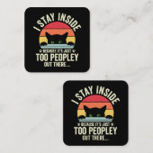 人間おもしろいが過ぎるから中にいる猫 スクエア名刺 (正面/裏面)