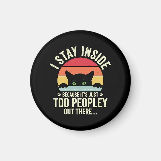 人間おもしろいが過ぎるから中にいる猫 マグネット (正面)