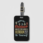 人間おもしろいになれない限り常にロボットである ラゲッジタグ (正面縦)