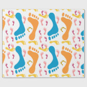 人間おもしろいの足跡のパタカラフルーン ラッピングペーパー (フラット)