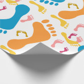 人間おもしろいの足跡のパタカラフルーン ラッピングペーパー (角)