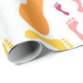 人間おもしろいの足跡のパタカラフルーン ラッピングペーパー (ロールコーナー)