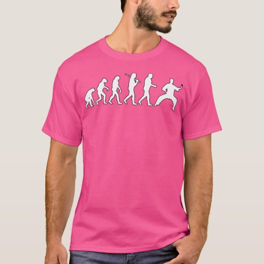 人間おもしろいの進化 – テコンドー – 空手 Tシャツ (正面)