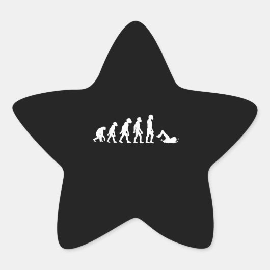人間おもしろいスイミング進化泳ぐ人泳ぐ 星シール (正面)