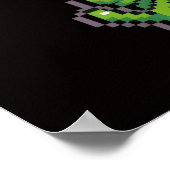 人間おもしろい衣装エイリアンピクセルアートポスター ポスター (角)