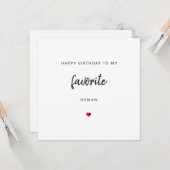 人間お気に入りのの可愛いハートハッピーバースデー カード (正面/裏面インサイチュ)