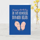 人間お気に入りの豆かわいいカップルぷんおもしろい誕生日 カード (黄色い花)