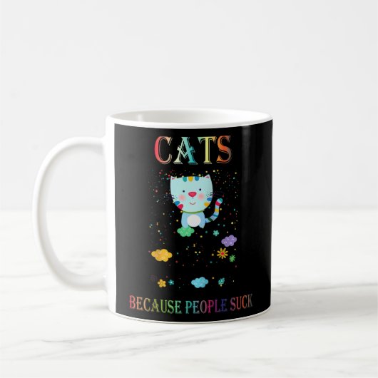人間がラグランに吸する猫 コーヒーマグカップ (左)