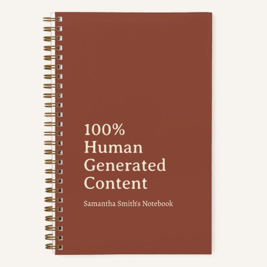 人間が生成した100%コンテンツカスタムパーソナライズされた ノートブック (正面)