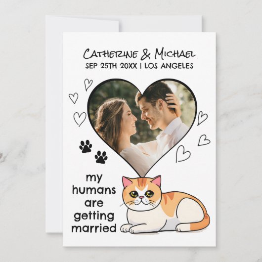 人間が結婚するかわいい猫好きズハンドドロー セーブザデート (正面)