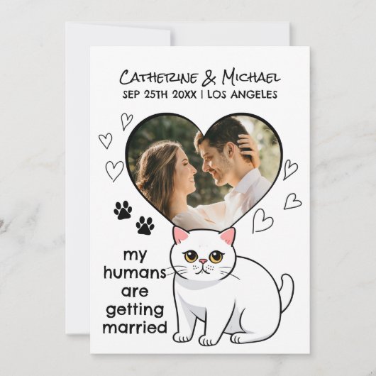 人間が結婚するかわいい猫好きズハンドドロー セーブザデート (正面)