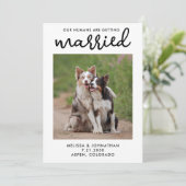 人間が結婚するカスタムペット写真犬 セーブザデート (スタンド正面)